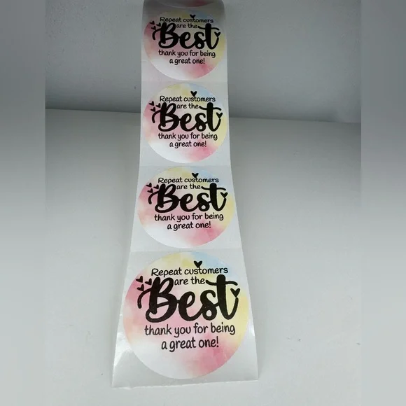 Repeat Customers Arethe Best!" stickers 100pcs| shipping supplies new - Picture 13 of 13